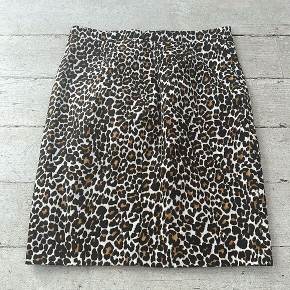 J.Crew Linen Blend Cheetah Skirt Size 6 - Picture 6 of 6